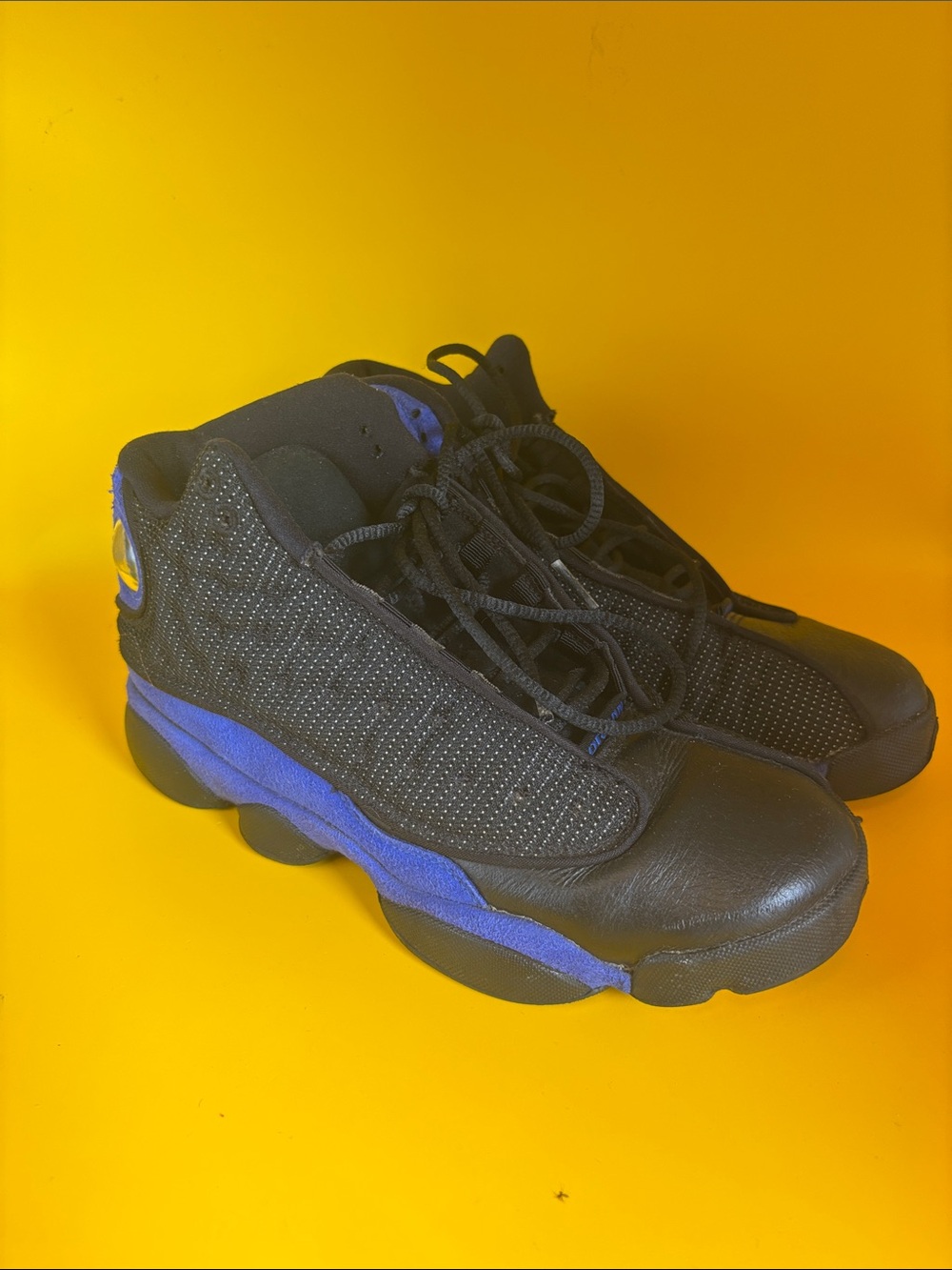 Black and Royal Blue High-Top Basketball Sneakers Air Jordan Retro Hyper 6Y
